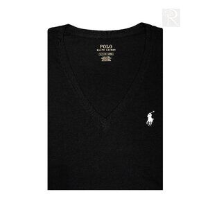 Polo Ralph Lauren Women's Short Sleeve CLSC Fit V-Neck T-Shirt Black MSRP $58.00